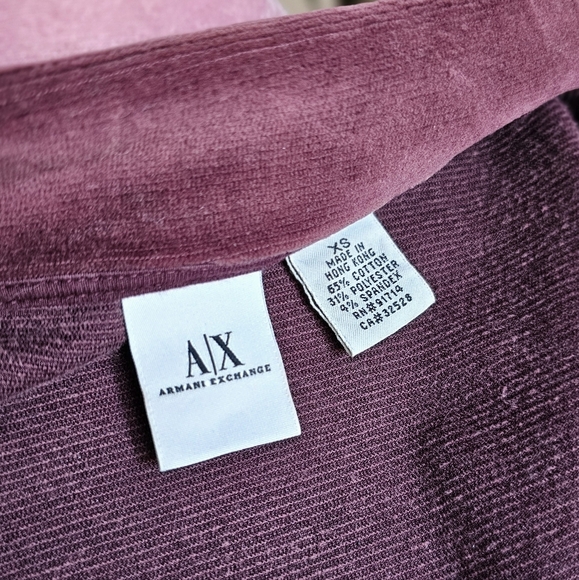 Armani Exchange velour zip-up jacket. Size extra small. - Picture 7 of 7